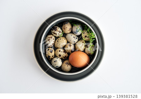 Organic Quail Eggs with Chicken Egg 139381528