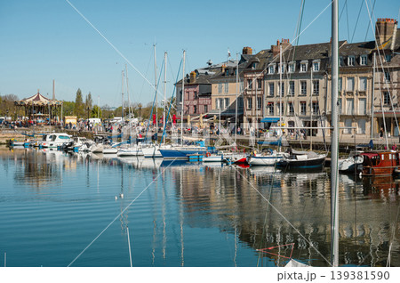 Charming street in Honfleur, Normandy, France Charming street in Honfleur, Normandy, France 139381590