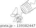 One line drawing of a camera capturing a tiny butterfly on a blooming flower in public park. This elegant photography concept is extremely ideal for Nature Photography Day advertising banner designs. 139382447