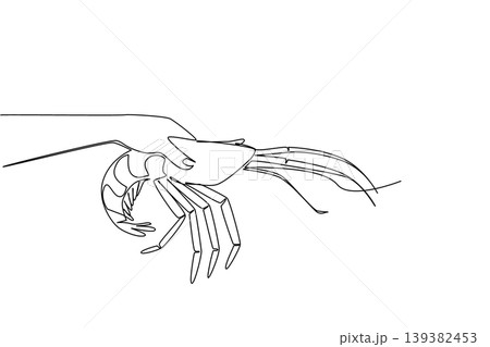 Minimalist single line drawing of a human hand holding a giant lobster. This nature concept is absolutely perfect for National Lobster Day market advertisements, blog posts, and wall decors. Minimalist single line drawing of a human hand holding a giant lobster. This nature concept is absolutely perfect for National Lobster Day market advertisements, blog posts, and wall decors. 139382453