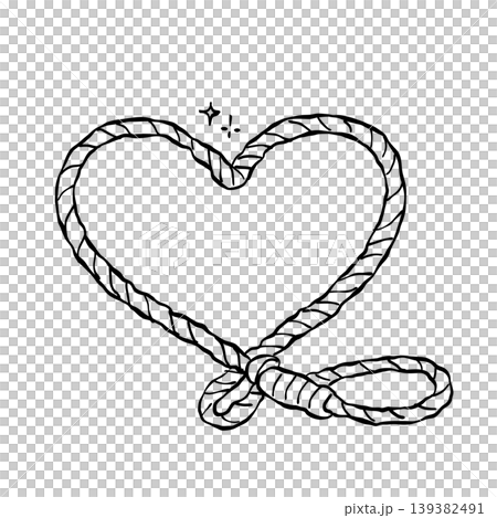 Western rope heart clipart cowboy love symbol rustic wild west knot rope shape country wedding or valentine theme line art simple illustration Western rope heart clipart cowboy love symbol rustic wild west knot rope shape country wedding or valentine theme line art simple illustration 139382491