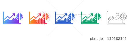 AI Business Performance Chart Icons icon set 139382543