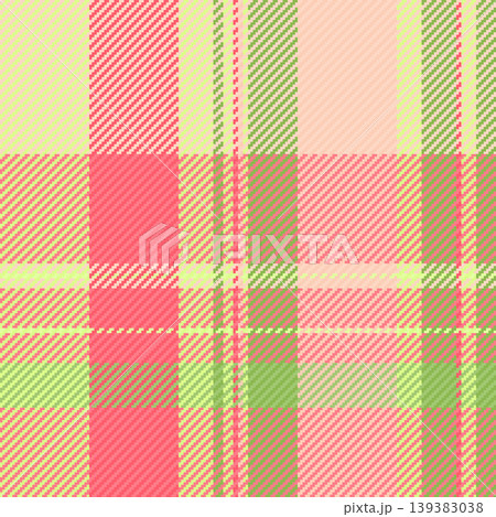 Pastel fabric pattern tartan, native textile plaid background. Detailed check texture seamless vector in red and light colors. 139383038