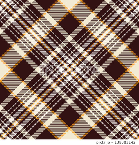 Detailed plaid pattern with rich brown, cream, and orange hues. Ideal for backgrounds, textiles, fashion design, or adding a touch of classic style to your project. Detailed plaid pattern with rich brown, cream, and orange hues. Ideal for backgrounds, textiles, fashion design, or adding a touch of classic style to your project. 139383142