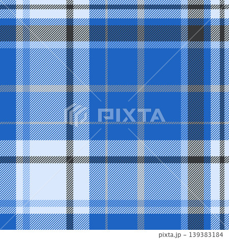 Hounds tooth check textile background, duvet cover fabric plaid texture. Blank seamless vector pattern tartan in blue and light colors. 139383184