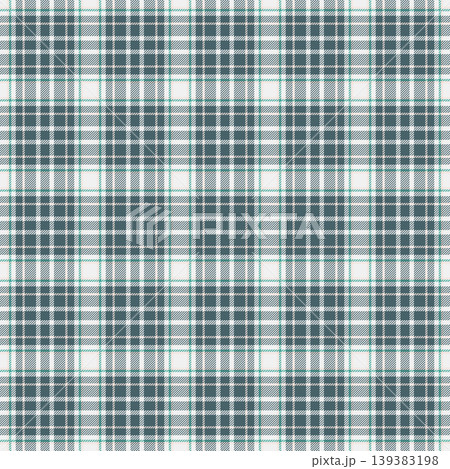 Vivid plaid background check, window seamless fabric textile. Handsome pattern texture vector tartan in cyan and white colors. 139383198