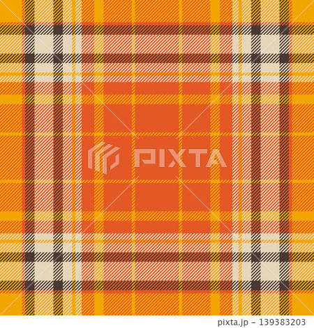 Proud tartan textile background, vichy pattern plaid seamless. Britain fabric check texture vector in orange and bright colors. Proud tartan textile background, vichy pattern plaid seamless. Britain fabric check texture vector in orange and bright colors. 139383203