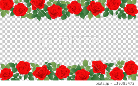 紅色玫瑰花框插圖 139383472