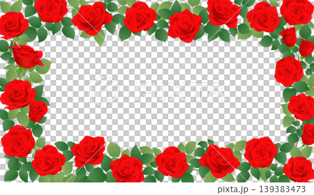 紅色玫瑰花框插圖 139383473