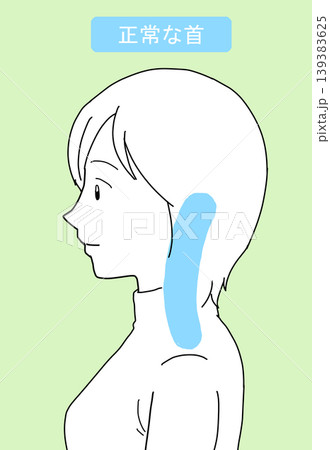 正常な首の女性 背景あり　解説 139383625