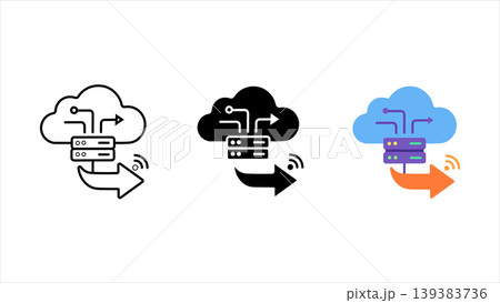 Cloud data transfer icon set outline solid and color vector server upload download routing for web app ui Cloud data transfer icon set outline solid and color vector server upload download routing for web app ui 139383736