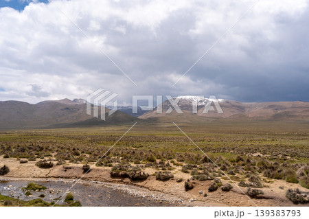 Vast valley and mountains landscape with dramatic sky, Peru Vast valley and mountains landscape with dramatic sky, Peru 139383793