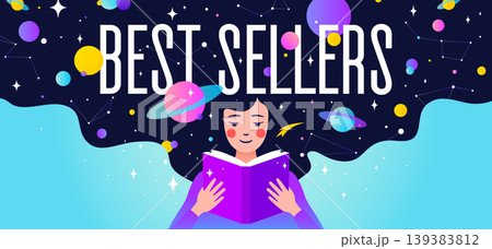 Book, Imagination, Dreams. Girl reading Book, Imagination, Dreams. Girl reading 139383812