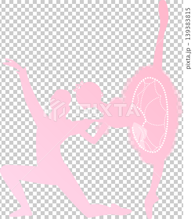 Ballet Pas de Deux: A pale pink gradient of colors as two ballerinas dance together. Ballet Pas de Deux: A pale pink gradient of colors as two ballerinas dance together. 139383815