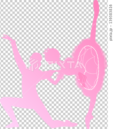 Ballet Pas de Deux: A pink gradient of ballerinas dancing together. Ballet Pas de Deux: A pink gradient of ballerinas dancing together. 139383816