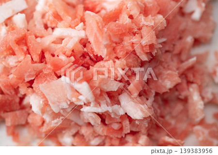 冷凍していた豚肉をみじん切りにしたイメージ 冷凍していた豚肉をみじん切りにしたイメージ 139383956
