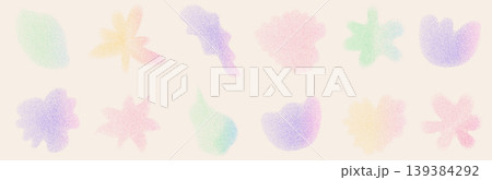 Flower grainy vibrant rainbow gradient shapes. Gentle tulip, florals and leaves set with soft blur colors. Organic sand noise trendy icons for y2k design. Vector grain wildflowers on beige background Flower grainy vibrant rainbow gradient shapes. Gentle tulip, florals and leaves set with soft blur colors. Organic sand noise trendy icons for y2k design. Vector grain wildflowers on beige background 139384292