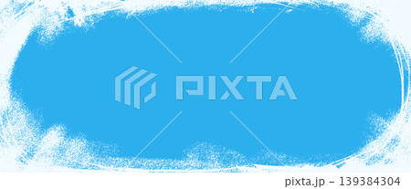 Snowy grunge texture with white oval snow frame on winter blue background. Worn scratch overlay on ice rink with grunge effect for seasonal poster. Round frost vector border in clean cool tone Snowy grunge texture with white oval snow frame on winter blue background. Worn scratch overlay on ice rink with grunge effect for seasonal poster. Round frost vector border in clean cool tone 139384304