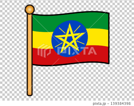 エチオピアの国旗のイラスト素材5 エチオピアの国旗のイラスト素材5 139384398