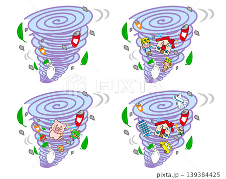 台風のイラスト素材セット5 台風のイラスト素材セット5 139384425