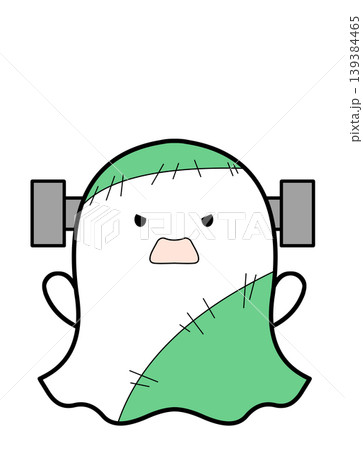 フランケンシュタインの仮装をしたシーツお化けのイラスト 139384465