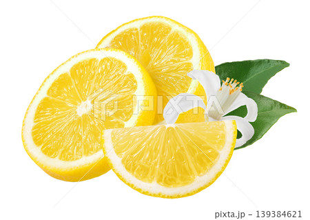 Ripe lemon half isolated on white background with full depth of field. Ripe lemon half isolated on white background with full depth of field. 139384621