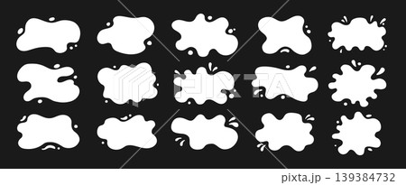 Milk stains Liquid shapes frames uneven wavy edges set fluid puddles splashes drops blobs for text Milk stains Liquid shapes frames uneven wavy edges set fluid puddles splashes drops blobs for text 139384732