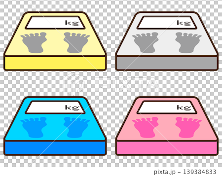 Bathroom scale illustration set 4 Bathroom scale illustration set 4 139384833