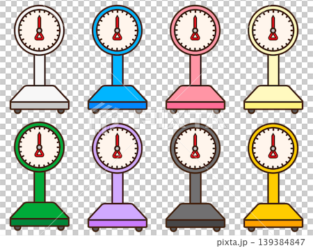 A set of illustrations for a simple weighing scale. A set of illustrations for a simple weighing scale. 139384847