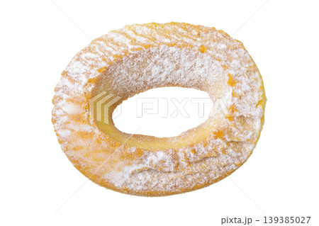 shortbread cookie isolated on white background. Top view. Flat lay shortbread cookie isolated on white background. Top view. Flat lay 139385027