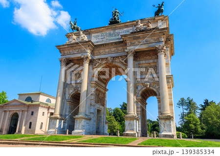 Arch of Peace in Sempione Park, Milan, Lombardy, Italy Arch of Peace in Sempione Park, Milan, Lombardy, Italy 139385334