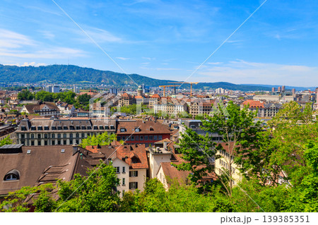 Aerial view of the old town of Zurich, Switzerland Aerial view of the old town of Zurich, Switzerland 139385351