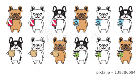french bulldog dog vector cartoon character drink coffee boba milk tea soda can ice water icon puppy pet doodle animal symbol illustration isolated design french bulldog dog vector cartoon character drink coffee boba milk tea soda can ice water icon puppy pet doodle animal symbol illustration isolated design 139386084