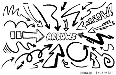 Hand Drawn Arrow Set Doodle Arrows Collection 139386181