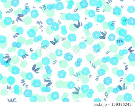 北欧風の水彩お花の総柄壁紙 139386243