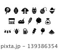 シンプルな夏祭りのアイコンセット 139386354