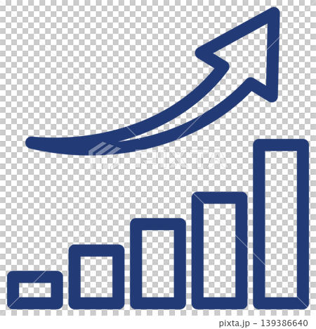 Graph icon, blue indigo, simple, business, transparent, vector material. 139386640