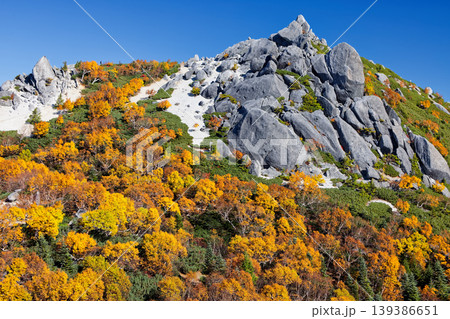 南アルプス・砂払岳から見る紅葉の鳳凰三山・薬師岳 139386651