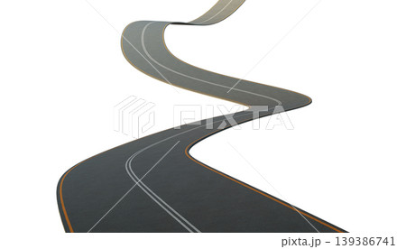 3d rendering winding asphalt road creating a path forward 3d rendering winding asphalt road creating a path forward 139386741