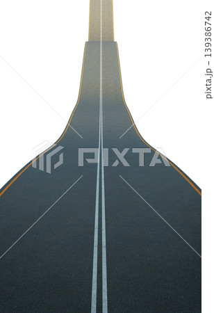 3d rendering isolated highway road stretching towards horizon concept 139386742