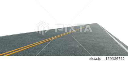 3d rendering asphalt road leading into the distance isolated 3d rendering asphalt road leading into the distance isolated 139386762