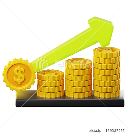 Dollar Growth 3d render icon Dollar Growth 3d render icon 139387955