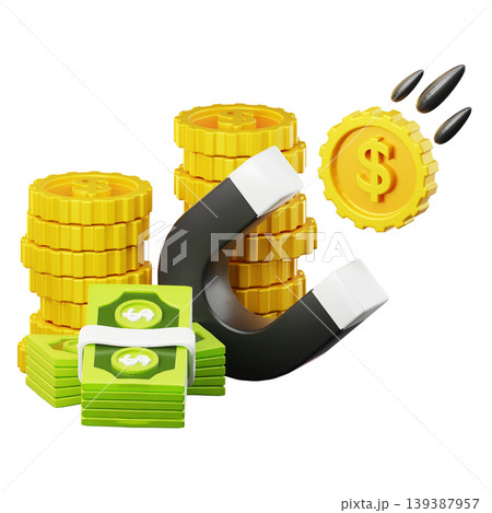Money Magnet 3d render icon Money Magnet 3d render icon 139387957
