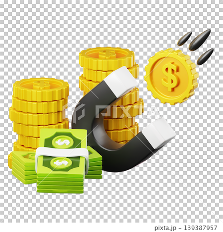 Money Magnet 3d render icon Money Magnet 3d render icon 139387957