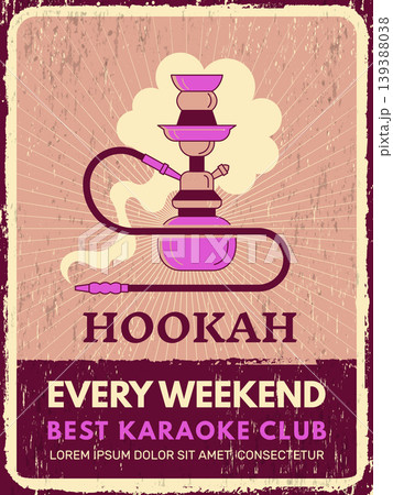 Hookah. relax time with hookah smoking. vector poster template 139388038