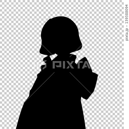 着物を着た女性のアニメ風イラストのシルエット 139388094