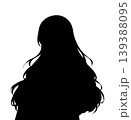 着物を着た女性のアニメ風イラストのシルエット 139388095