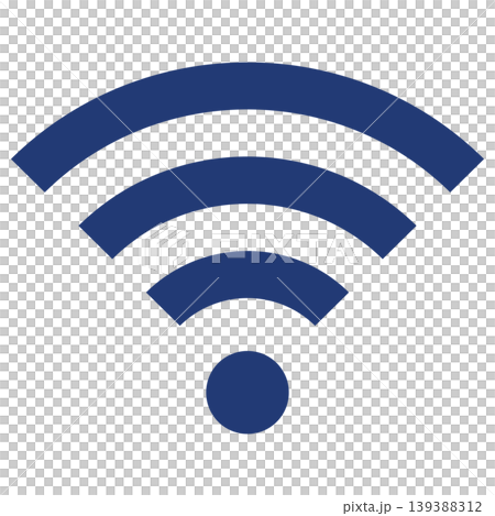 Wi-Fi icon, blue/indigo, simple, business, transparent, vector graphic. 139388312