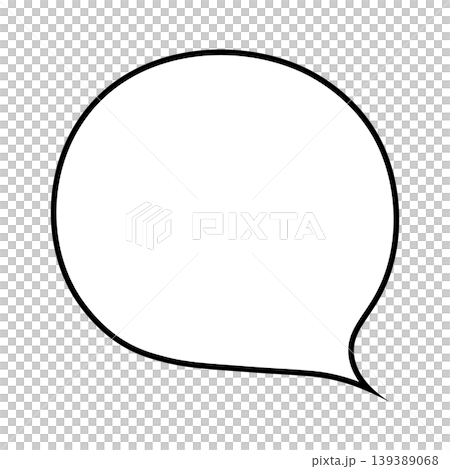 円形のシンプルな吹き出しイラスト素材（白背景） 139389068
