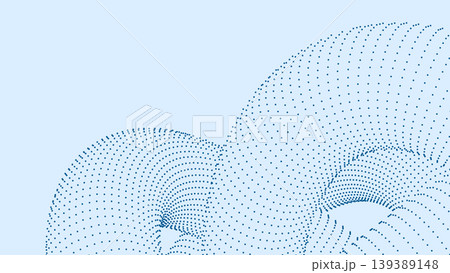 Abstract 3D dotted shape on clean minimalist background. Modern futuristic geometric composition for digital, technology, data, and creative design concepts. 139389148